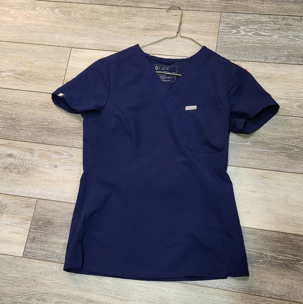 Figs Technical Collection XXS Scrub Top in Deep Blue - Picture 3 of 6